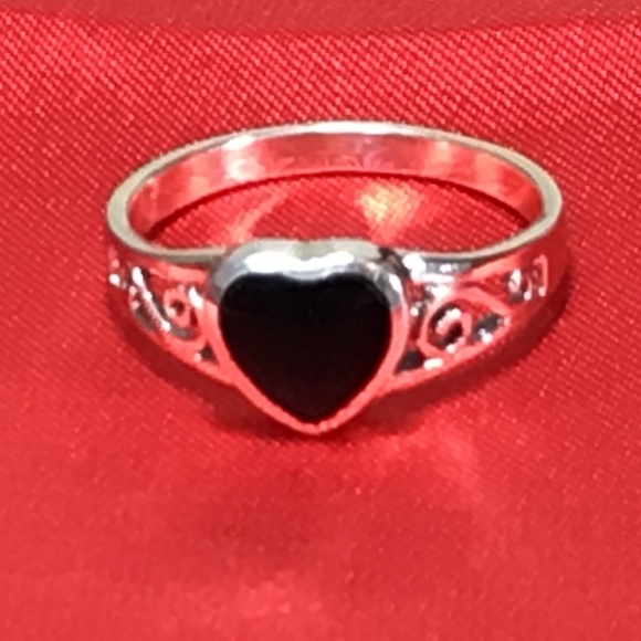 Jewelry Sterling Silver Black Onyx Heart Ring New Poshmark
